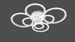 Lustră LED 8 cercuri cu telecomandă, 180W, Alb Mat - imagine 2