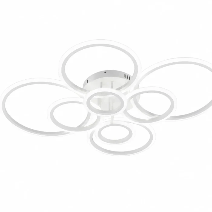 Lustră LED 8 Cercuri Alb, cu Telecomandă, 180–236W, Dimabilă, 3 Temperaturi de Culoare, Mod Veghe - imagine 3