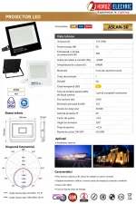 Fișă tehnică proiector LED ASLAN 50W IP65 – dimensiuni și caracteristici