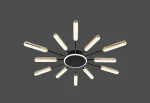 Lustră LED 188W, Design Radial cu 12 Brațe (6+6), Telecomandă, Diametru 86cm, Lumină Reglabilă, Negru Mat cu Accente Aurii - imagine 2