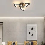 Lustră LED cu telecomandă Arctic Petal Noir Trio 54W alb negru design floral modern
