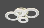 Lustră LED 148W, 4 Cercuri Întrepătrunse (2+2), Telecomandă, Lumină Reglabilă, Crom Lucios cu Efect de Cristal - imagine 2