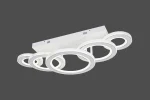 Lustră LED 178W Liniară, 5 Inele Întrepătrunse, Telecomandă, Lungime 80cm, Lumină Reglabilă, Alb cu Accente Crom Oglindă și Efect de Diamant - imagine 2