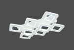 Lustră LED 280W, 8 Module Pătrate (6+2), Telecomandă, Lumină Reglabilă, Alb cu Accente Crom Oglindă și Efect de Cristal - imagine 2