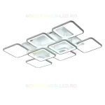 Lustră LED 8 pătrate Albă cu telecomandă, 260W - imagine 2