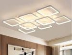 Lustră LED 8 pătrate Albă cu telecomandă, 260W - imagine 3