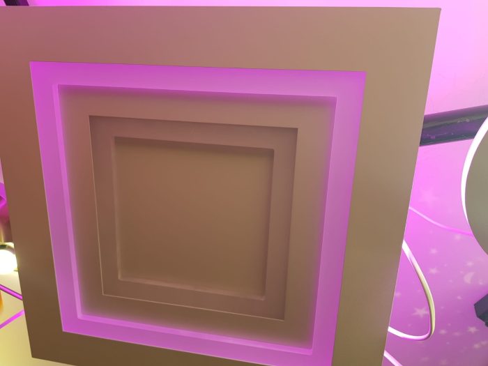 Lustră LED RGB Pătrată cu Telecomandă, 96W, Dimabilă, Alb Mat, 40 cm - imagine 6