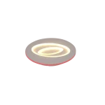 Lustră LED RGB Rotundă cu Telecomandă, Inele Concentrice, 83W, Dimabilă, Alb Mat, 40 cm - imagine 2