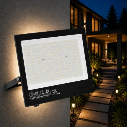 Proiector LED ASLAN 300W negru, 31.740 lm, lumină rece 6400K, IP65