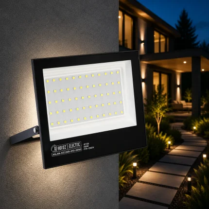 Proiector LED ASLAN 50W negru, 5500 lm, lumină rece 6400K, IP65