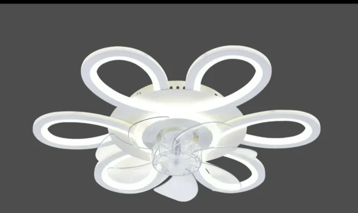 Lustră LED Rotundă cu Ventilator „Floare” și Telecomandă 116W, D54 cm - imagine 2