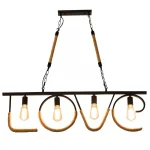 Lustră tip Pendul LOVE Rustic-Industrial 4 Surse E27, L100 cm - imagine 2