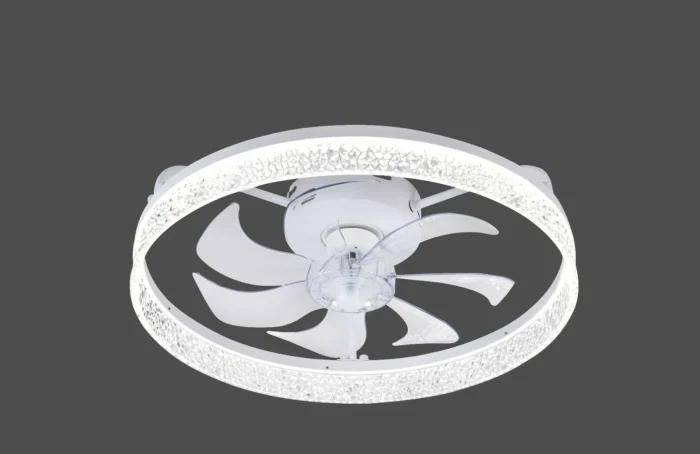 Plafonieră LED cu Ventilator și Telecomandă 52W, Model Glam Round Ø48 cm, Lumină Reglabilă - imagine 3