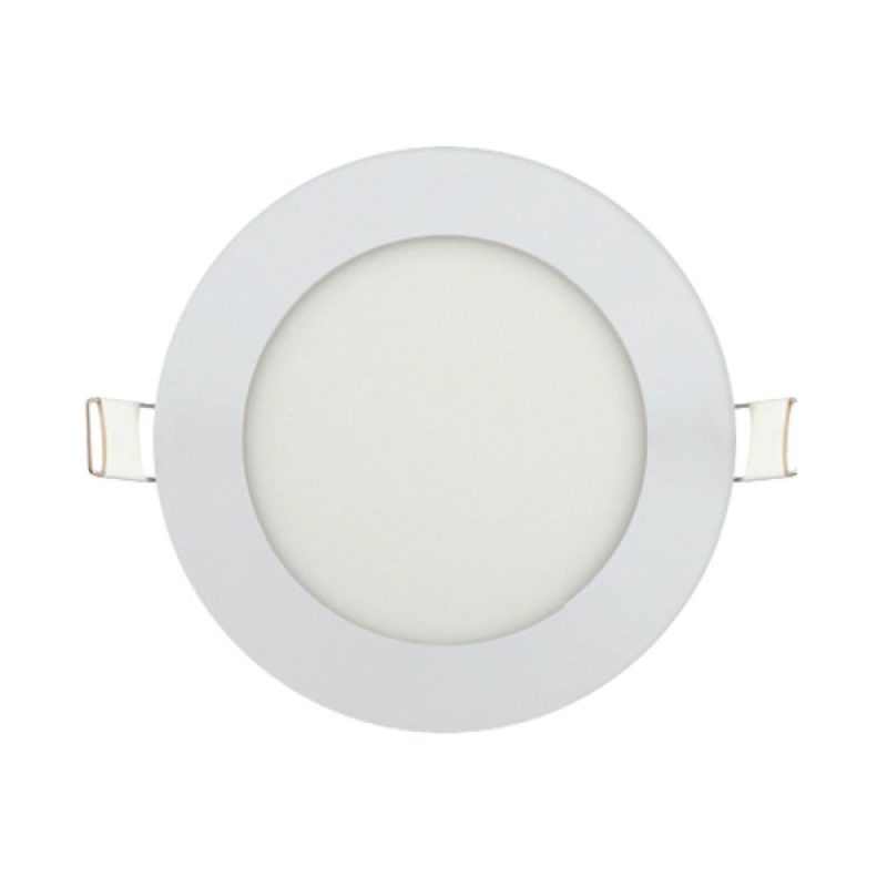 Spot LED incastrat Slim 6W rotund 270 lumeni lumina neutra 4200K corpul din metal alb diametru 118.5mm grosime 14mm decupaj 10.8cm driver inclus