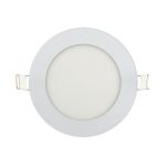 Spot LED incastrat Slim 6W rotund 270 lumeni lumina rece 6400K corpul din metal alb diametru 118.5mm grosime 14mm decupaj 10.8cm driver inclus