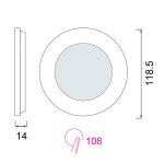 Spot LED Încastrat Rotund, Slim 6W, 270 lm, Lumină Rece (6400K), Alb, Metal, Ø 118.5mm, Driver Inclus - imagine 2