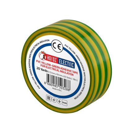 Bandă de izolat galben verde din PVC cu lungime de 20m pentru marcarea conductorului de împământare