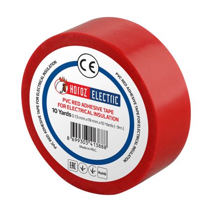 Bandă izolatoare roșie din PVC cu lungime de 10m pentru izolarea sigură și marcarea fazelor în tablouri electrice