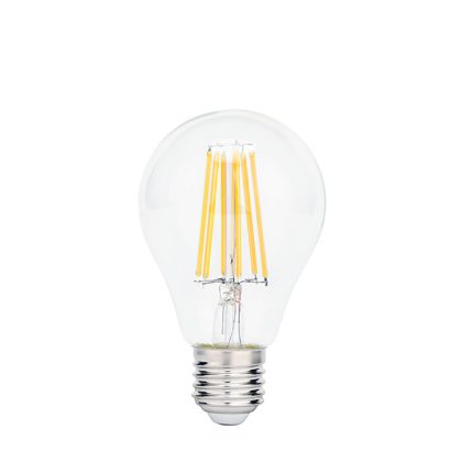 Bec LED filament E27 10W tip globe transparent cu lumina neutra