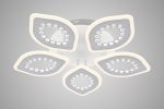 Lustră LED Florală 5 Petale Albă cu Telecomandă, Dimabilă 120W - imagine 2