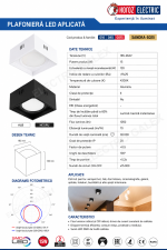 Spot Aplicat Cub LED 15W, 1050 lm, Alb Natural 4200K, Negru, Sandra SQ-15 - imagine 2