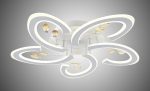 Lustră LED Florală cu Telecomandă, 5 Petale și Ornamente Aurii, Albă, 180W, Dimabilă, 60×60 cm - imagine 2