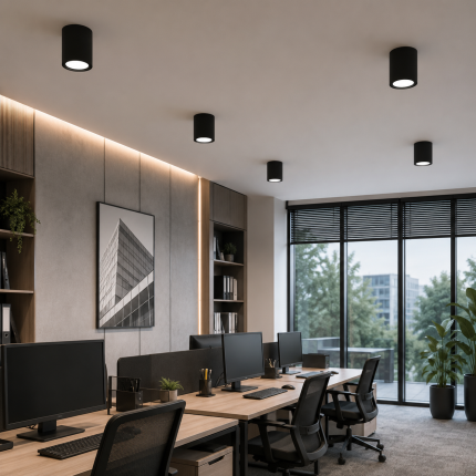 Spot aplicat cilindru LED 10W XL negru Sandra-10 din aluminiu, difuzor mat, 700 lm, lumină naturală 4200K