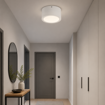 Spot aplicat cilindru LED 5W alb Sandra-5 din aluminiu, 350 lm, lumină naturală 4200K