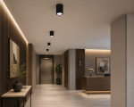 Spot aplicat cilindru LED 5W XL negru Sandra-5 din aluminiu, difuzor mat, 350 lm, lumină naturală 4200K