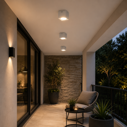 Spot aplicat cub LED 10W XL alb Sandra SQ-10 XL din aluminiu, difuzor mat, 700 lm, lumină naturală 4200K