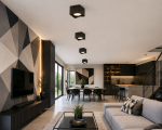 Spot aplicat cub LED 15W negru Sandra SQ-15 din aluminiu, difuzor mat, 1050 lm, lumină naturală 4200K