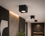 Spot aplicat cub LED 15W XL negru Sandra SQ-15 XL din aluminiu, difuzor mat, 1050 lm, lumină naturală 4200K
