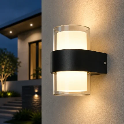 Aplică LED exterior rotundă 10W din aluminiu negru Horoz KING-10/R