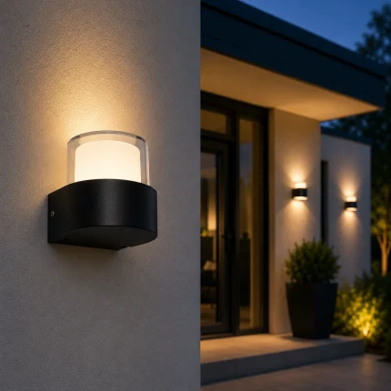 Aplică LED exterior rotundă 5W aluminiu neagră Horoz KING-5/R