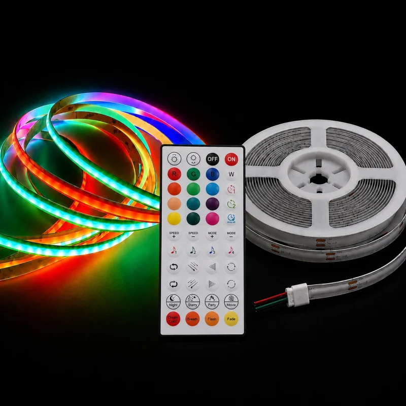 Bandă LED COB RGBIC digitală MONSTER 5m cu telecomandă și efecte dinamice