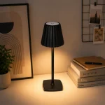 Lampă de masă LED touch neagră MERIDA 3CCT, reîncărcabilă fără fir