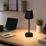 Lampă de masă LED touch neagră MERIDA 3CCT, reîncărcabilă fără fir home office