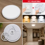 Plafonieră LED 24W 30 cm albă PASTEL 3CCT detalii montaj