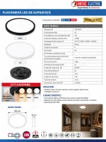 Plafonieră LED 24W 30 cm albă si neagra PASTEL 3CCT fisa tehnica