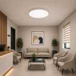Plafonieră LED albă 32W 3CCT HAZEL, 38 cm, montată pe tavan