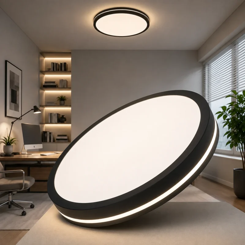 Plafonieră LED neagră 32W PASTEL 3CCT 40 cm