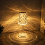 Veioză cu efect de cristal WANDA, LED touch, fără fir și 3CCT radianta