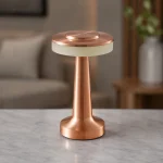 Veioză LED decorativă reîncărcabilă PRONTO Cupru Roz, touch și 3CCT