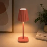 Veioză LED reîncărcabilă roz MERIDA 3CCT, touch și fără fir