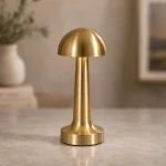 Veioză LED tip ciupercă aurie AVIVA, touch, fără fir și 3CCT
