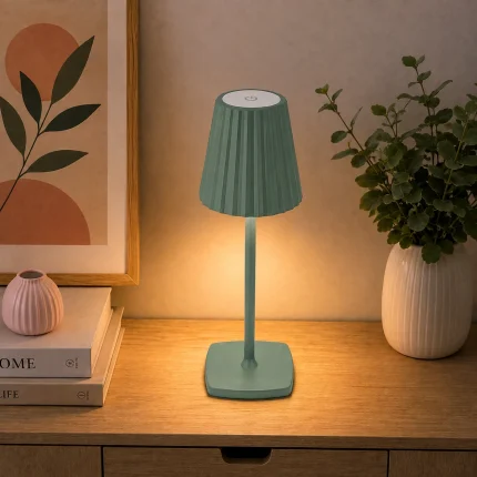 Veioză LED touch dimabilă verde MERIDA 3CCT, reîncărcabilă fără fir