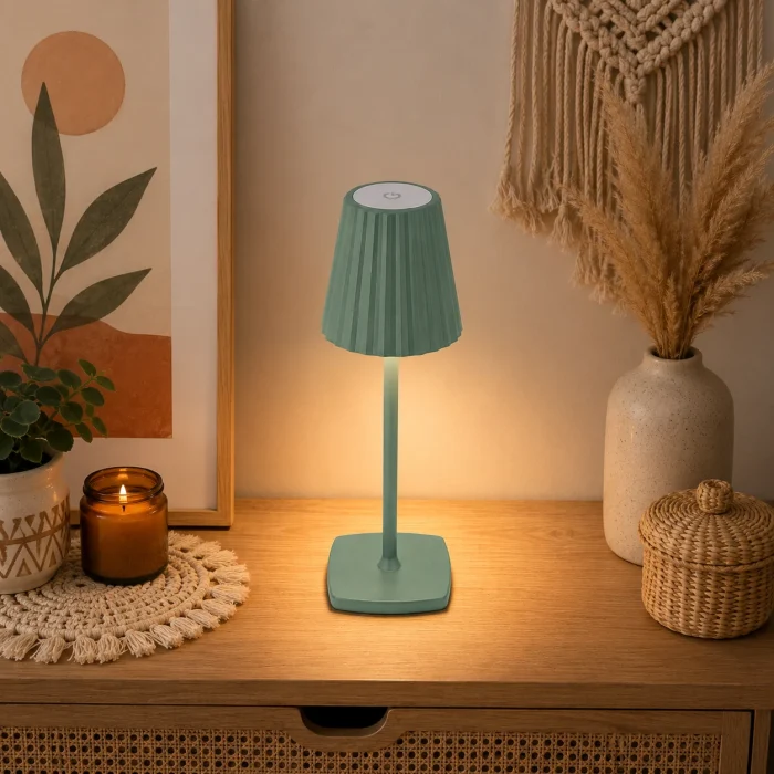 Lampă LED de Masă Touch Fără Fir, Reîncărcabilă, 3W, 3CCT, Dimabilă, Verde – MERIDA - imagine 3