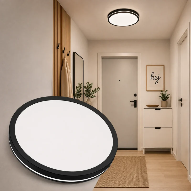 Plafonieră LED neagră 18W PASTEL 3CCT 23 cm
