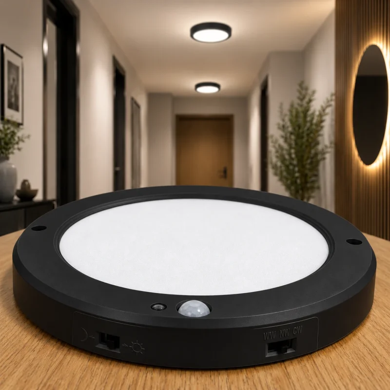 Spot LED aplicat cu senzor PIR și fotocelulă 18W 1530 lm 3CCT negru MARTHA