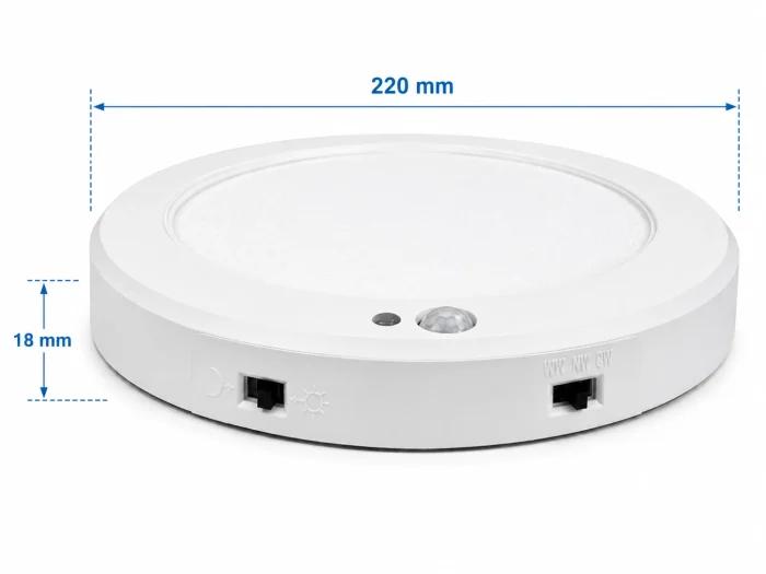 Spot LED cu Senzor de Mișcare PIR și Fotocelulă, 18W, 1530 lm, 3CCT, Alb, Încastrat sau Aplicat – MARTHA - imagine 3